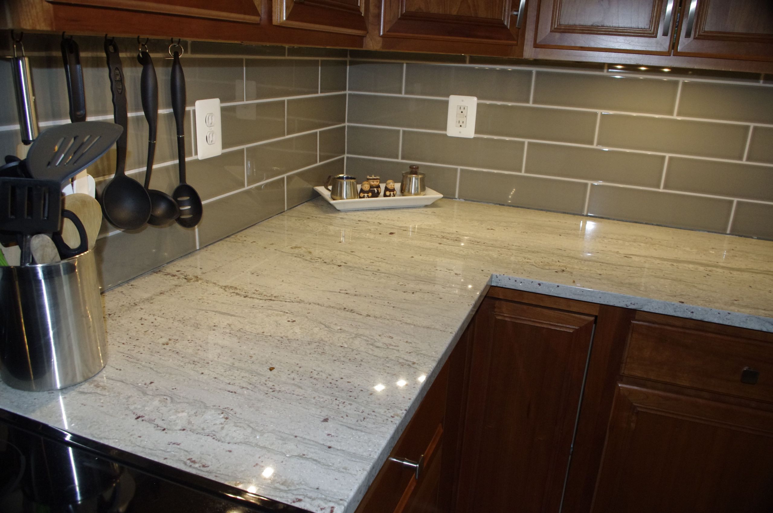 Home Depot Kitchen Countertops
 River white Granite from Countertop Solutions in