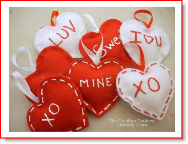 House Party Vickie Valentines Day
 No Sew Felt Valentine’s Day Ornaments – Felting