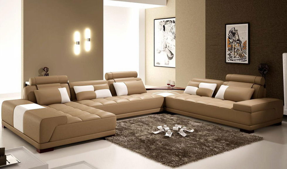 Interior Living Room Colors
 The interior of a living room in brown color features