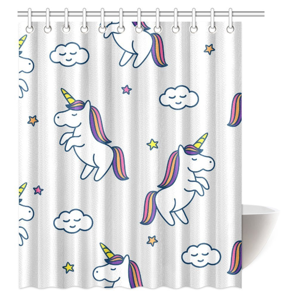 Kids Bathroom Sets Walmart
 MYPOP Unicorn Home and Kids Decor Shower Curtain Set of