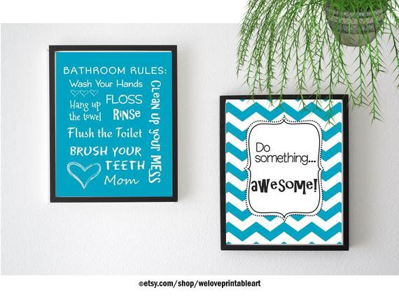 Kids Bathroom Signs
 Kids Bathroom Art Kids Bathroom Wall Decor Quote Prints