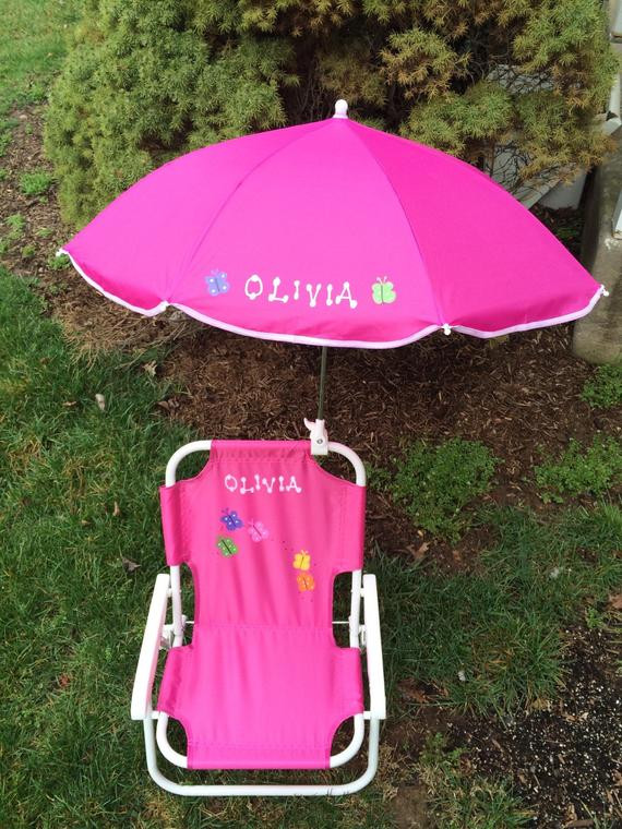 Kids Beach Chair
 Personalized beach chair & umbrella for kids