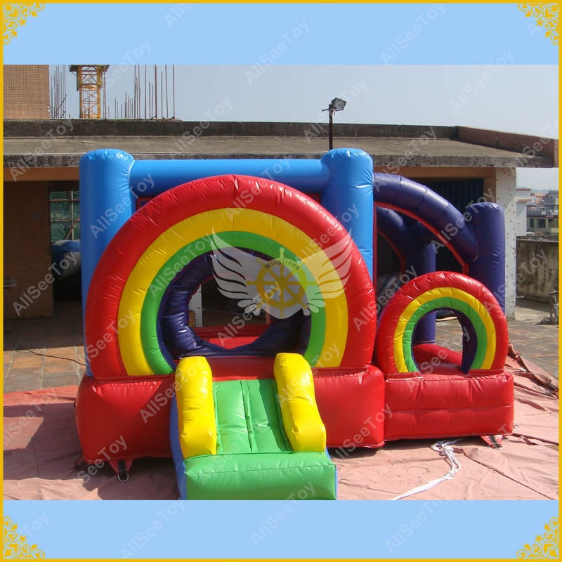 Kids Indoor Bounce House
 mercial Quality Rainbow Inflatable Bouncy Castle