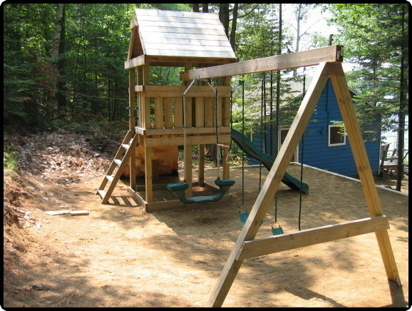 Kids Play House Swing Set
 BUILD A PLAYSET FORT PLAYHOUSE SWINGSET WOOD PLANS EASY