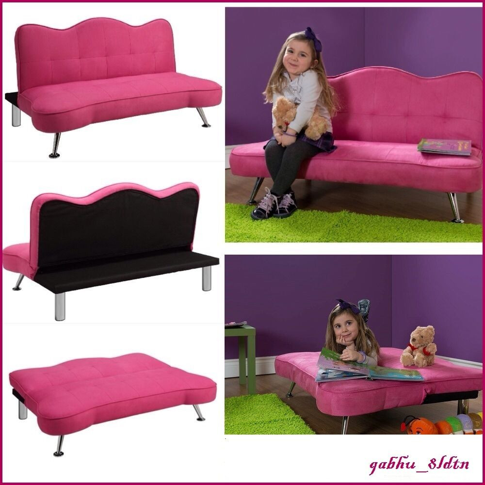 Kids Sleeper Chair
 Pink Sofa Kids Girls Futon Sleeper Couch Lounge Chair