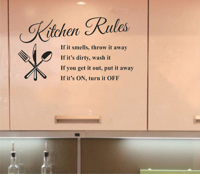 Kitchen Words Wall Art
 DIY Kitchen Rules Words Wall Stickers Removable Home Decor