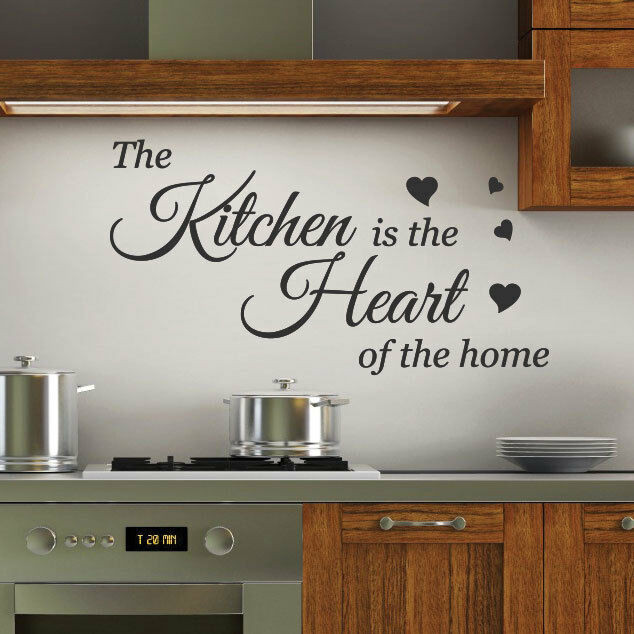 Kitchen Words Wall Art
 Kitchen is the Heart Wall Quotes Stickers Wall Decals Wall