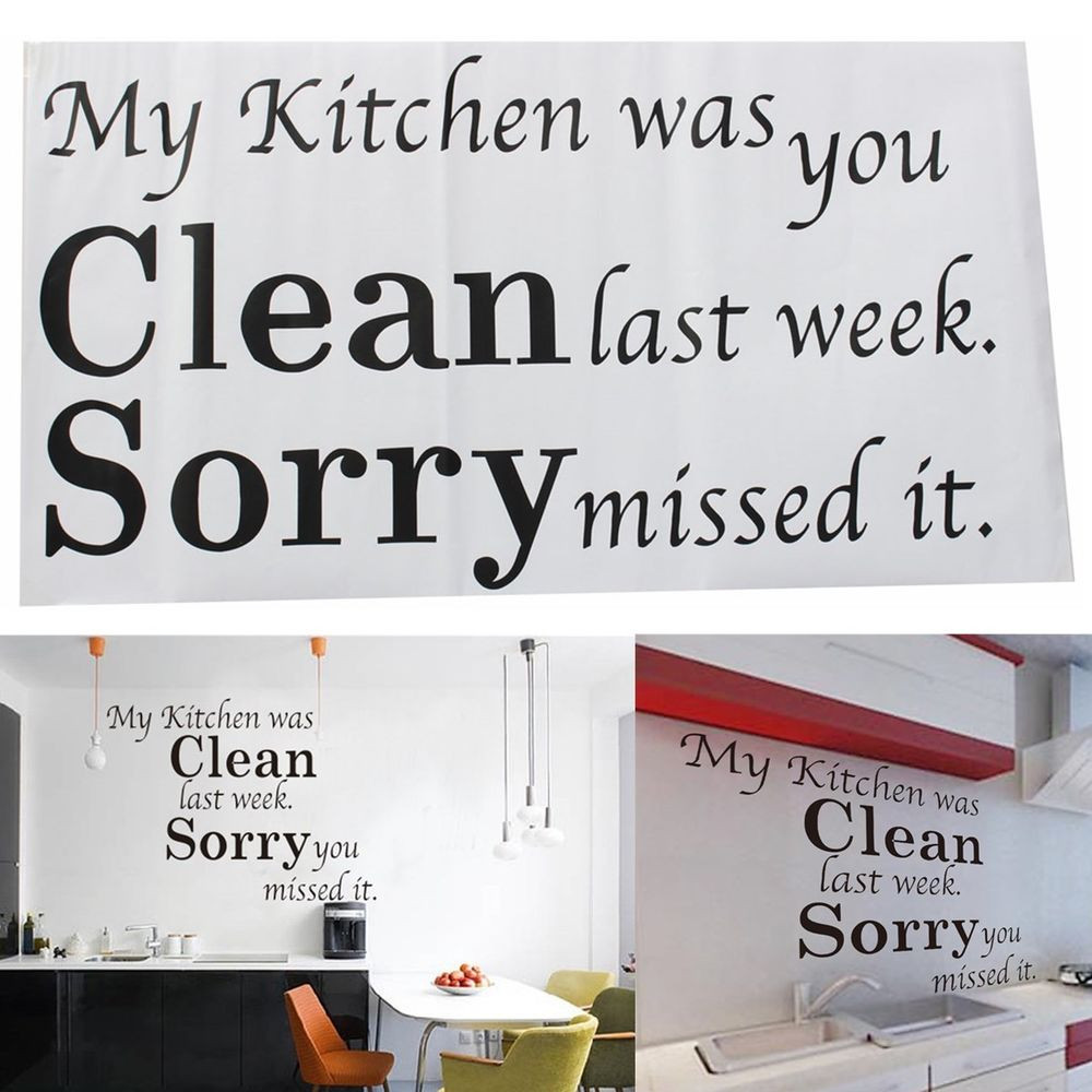 Kitchen Words Wall Art
 DIY Removable Kitchen Words Wall Stickers Decal Home Decor