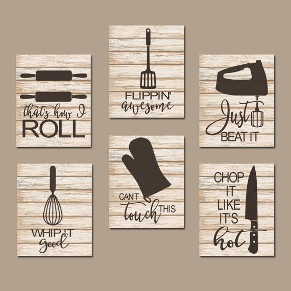 Kitchen Words Wall Art
 KITCHEN QUOTE Wall Art Funny Utensil CANVAS or