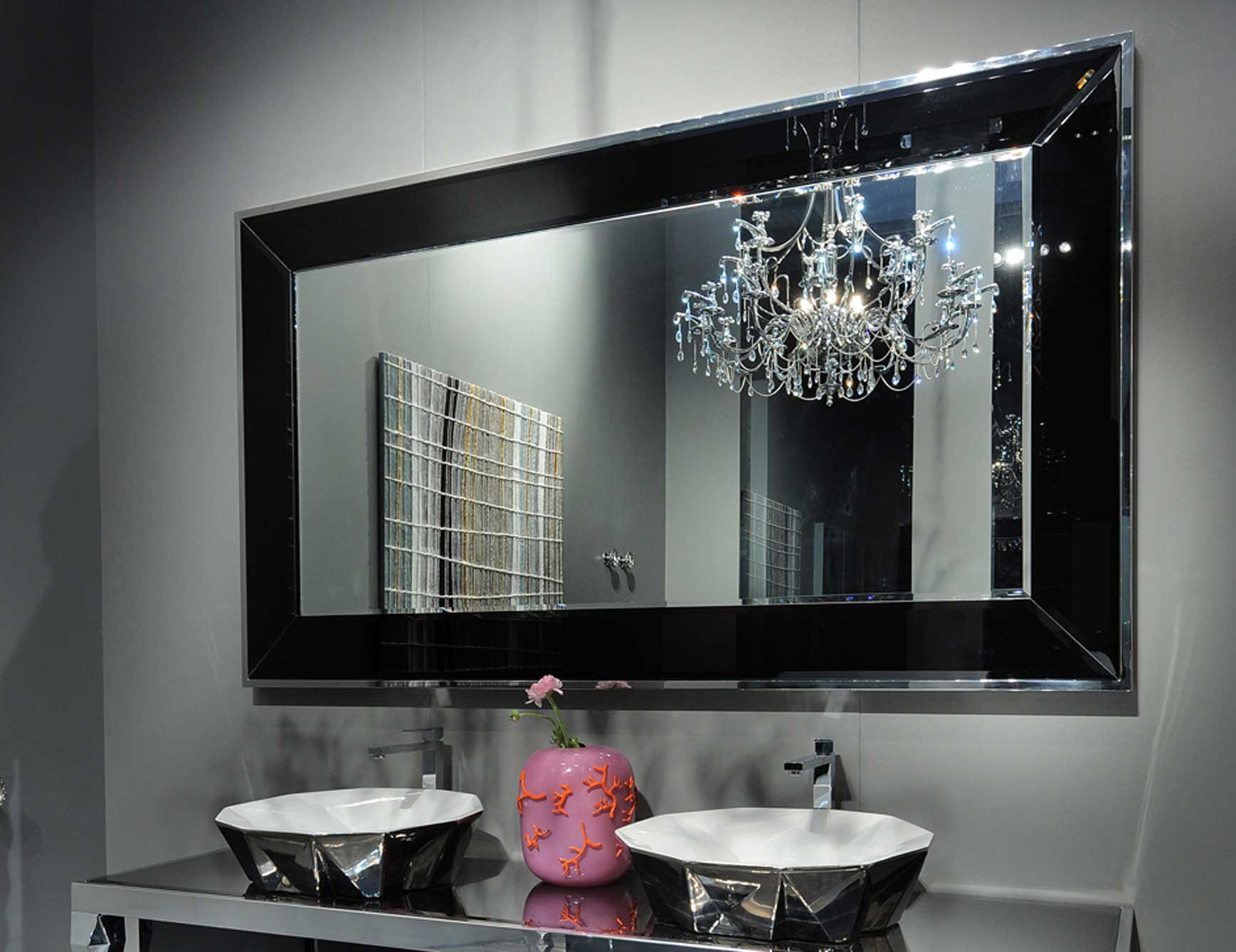 Luxury Bathroom Mirrors
 Visionnaire Portorose Hign End Italian Mirror in Stainless
