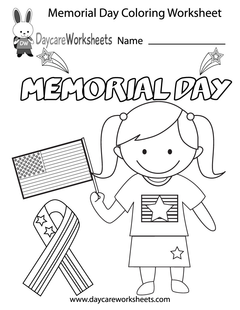 Memorial Day Activities For Kindergarten
 Free Preschool Memorial Day Coloring Worksheet