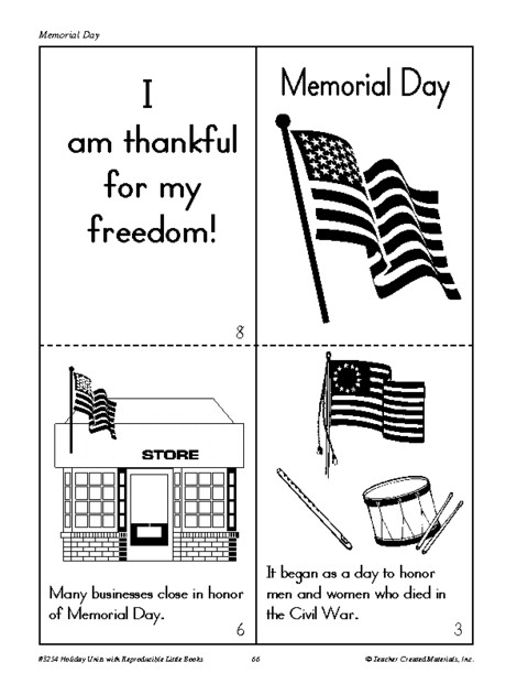Memorial Day Activities For Kindergarten
 Make a Memorial Day Book
