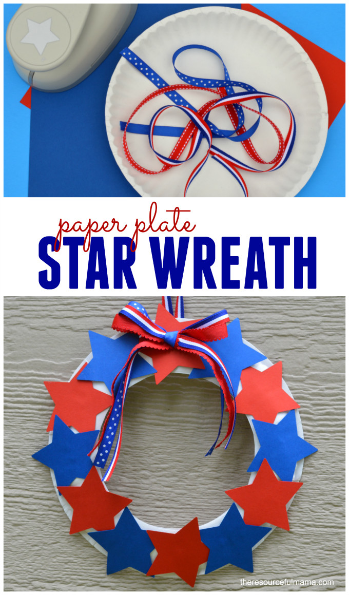 Memorial Day Art And Craft
 Patriotic Star Wreath Craft for Kids The Resourceful Mama