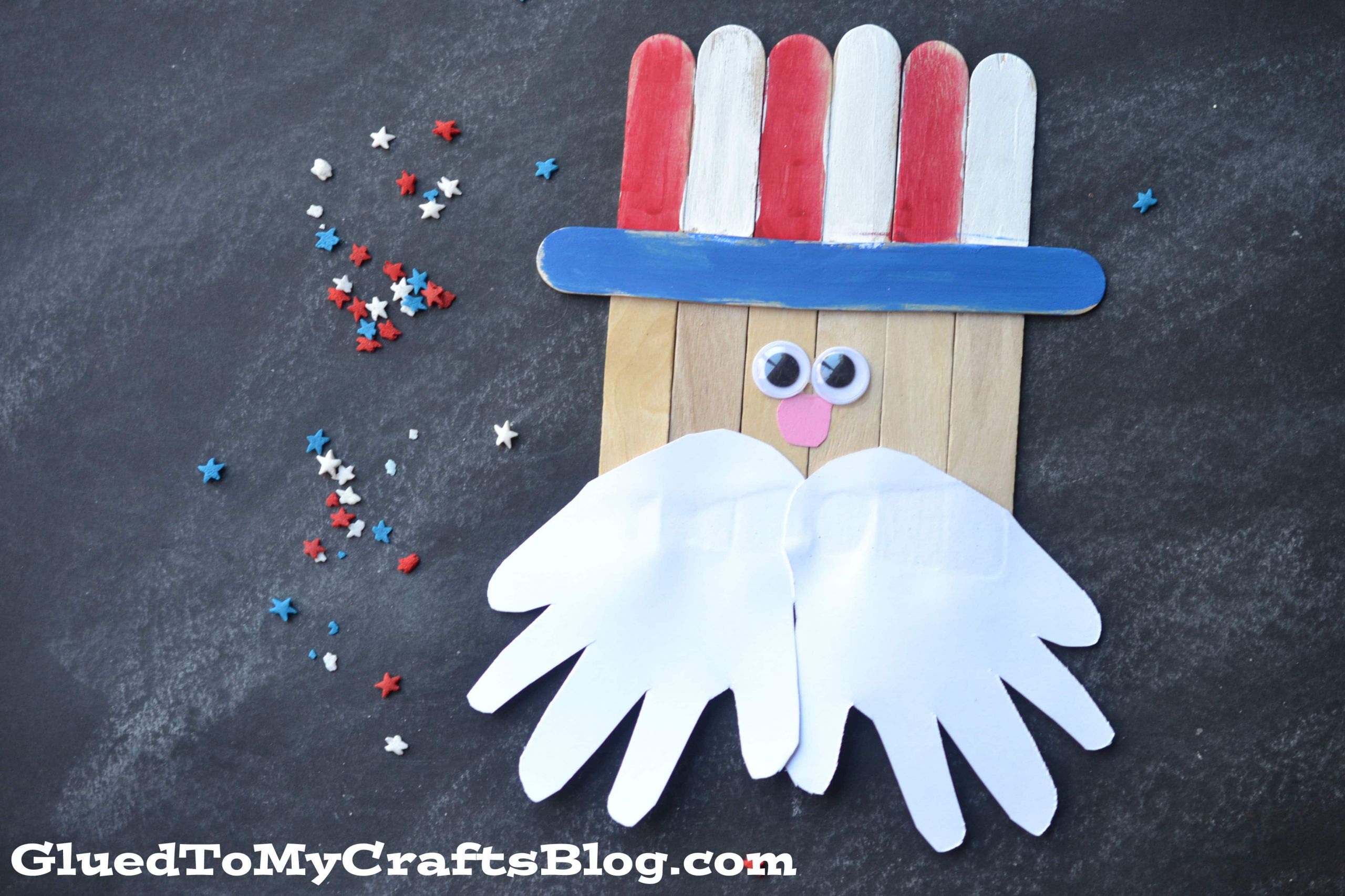Memorial Day Arts And Craft
 Popsicle Stick Uncle Sam Kid Craft