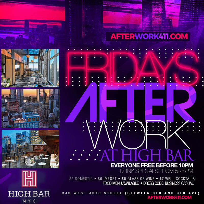Memorial Day Party Nyc
 Friday After Work Happy Hour NYC Rooftop Party The High