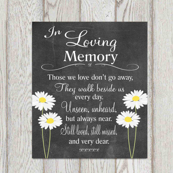 Memorial Day Quotes For Loved Ones
 Memorial table In loving memory printable from DorindaArt