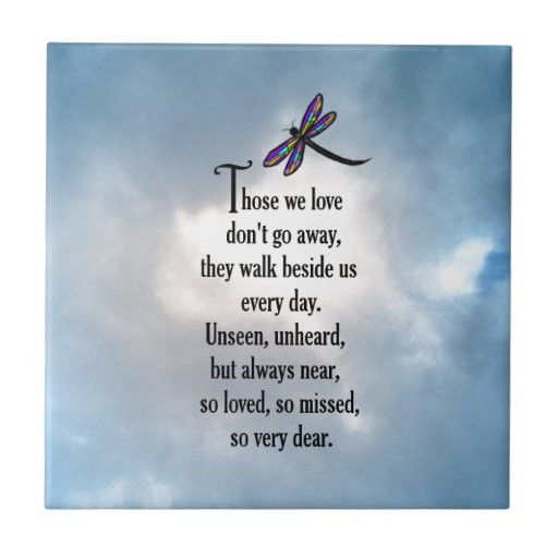 Memorial Day Quotes For Loved Ones
 Dragonfly "So Loved" Poem Ceramic Tile