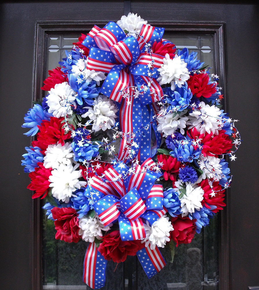 Memorial Day Wreath Ideas
 Memorial Day Wreath Patriotic Wreath Spring Wreaths by