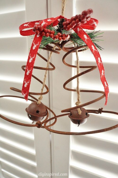 Metal Spring Ideas Repurposed Bed Spring Christmas Bells DIY Inspired