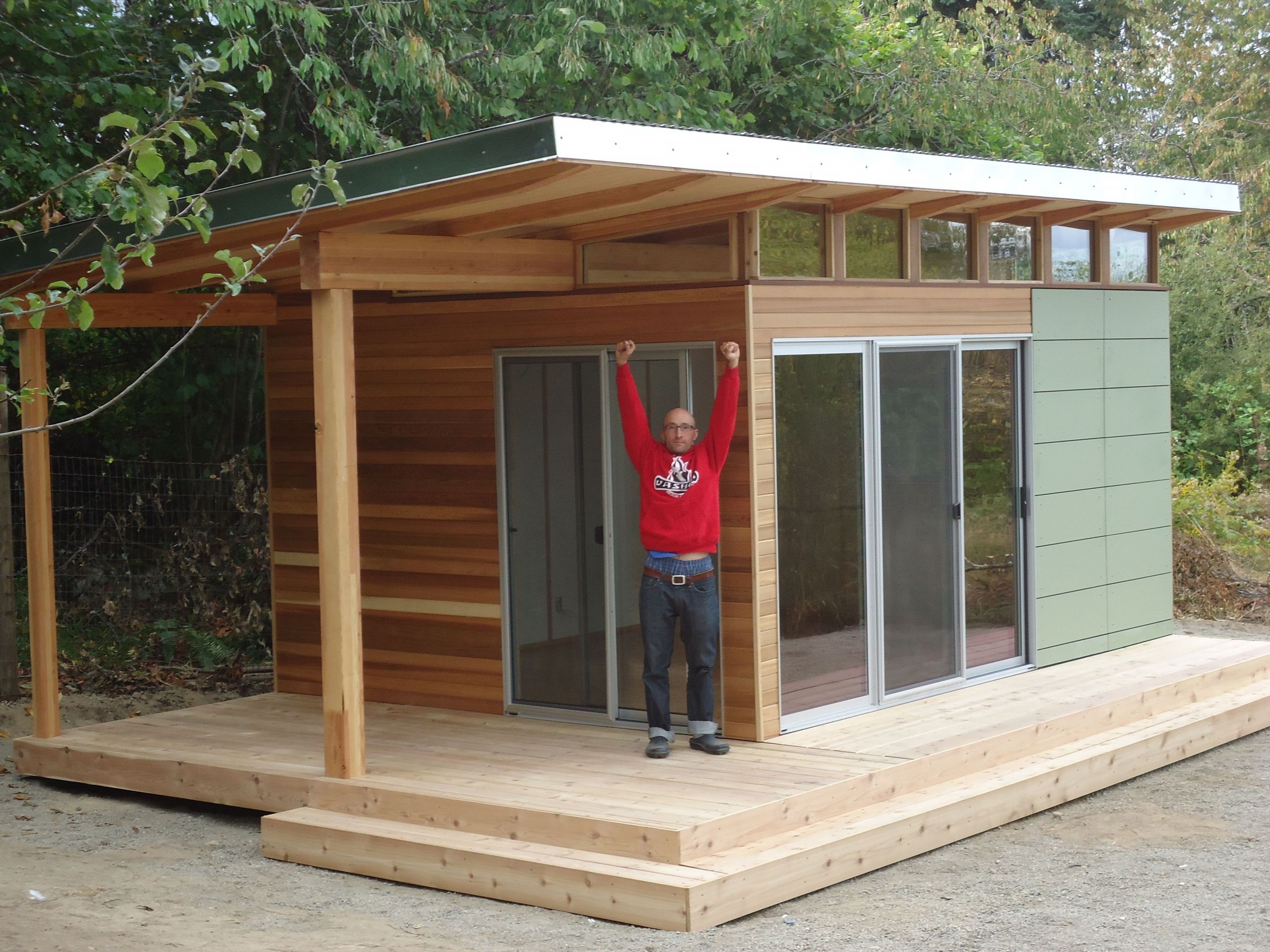 Modern Backyard Shed
 This Vashon Island client works from home at his Modern