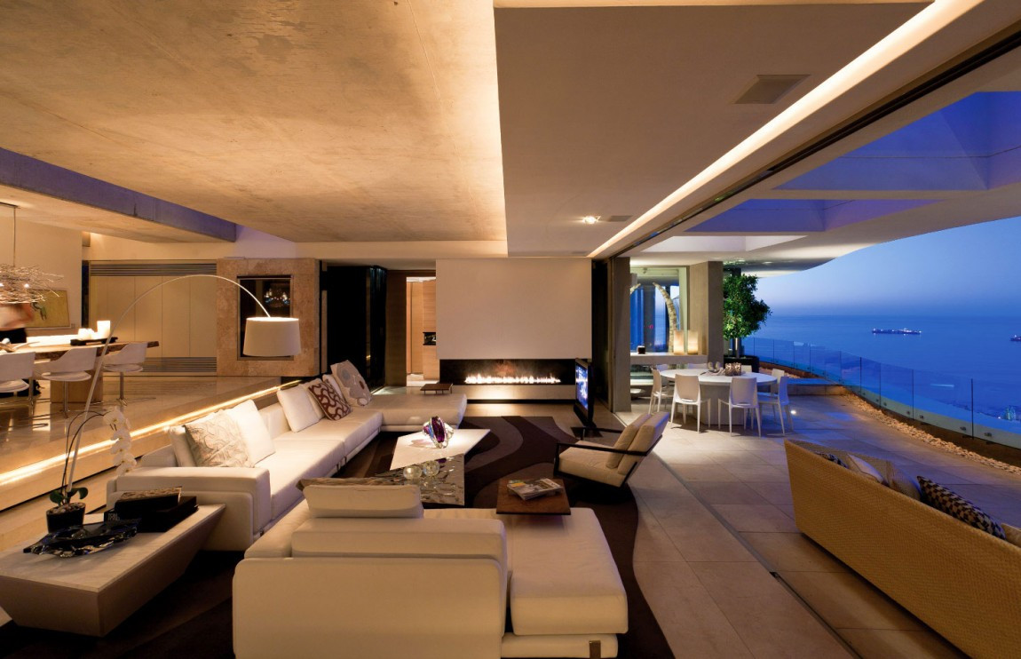 Modern Mansion Living Room
 World of Architecture Amazing Mansion House by SAOTA