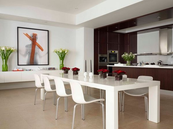 Modern White Kitchen Table
 50 Modern Dining Room Designs For The Super Stylish