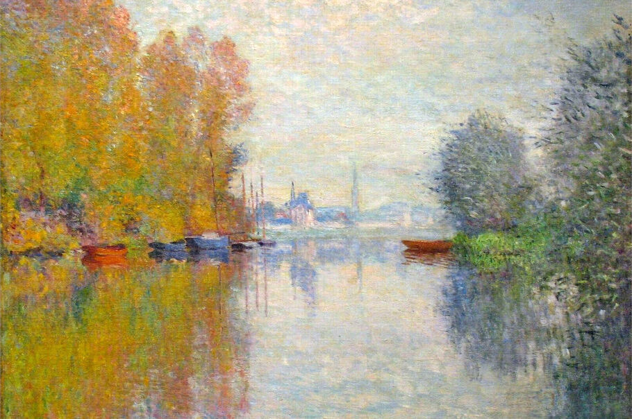 Monet Landscape Paintings
 Art Oil painting Monet Autumn on the Seine river