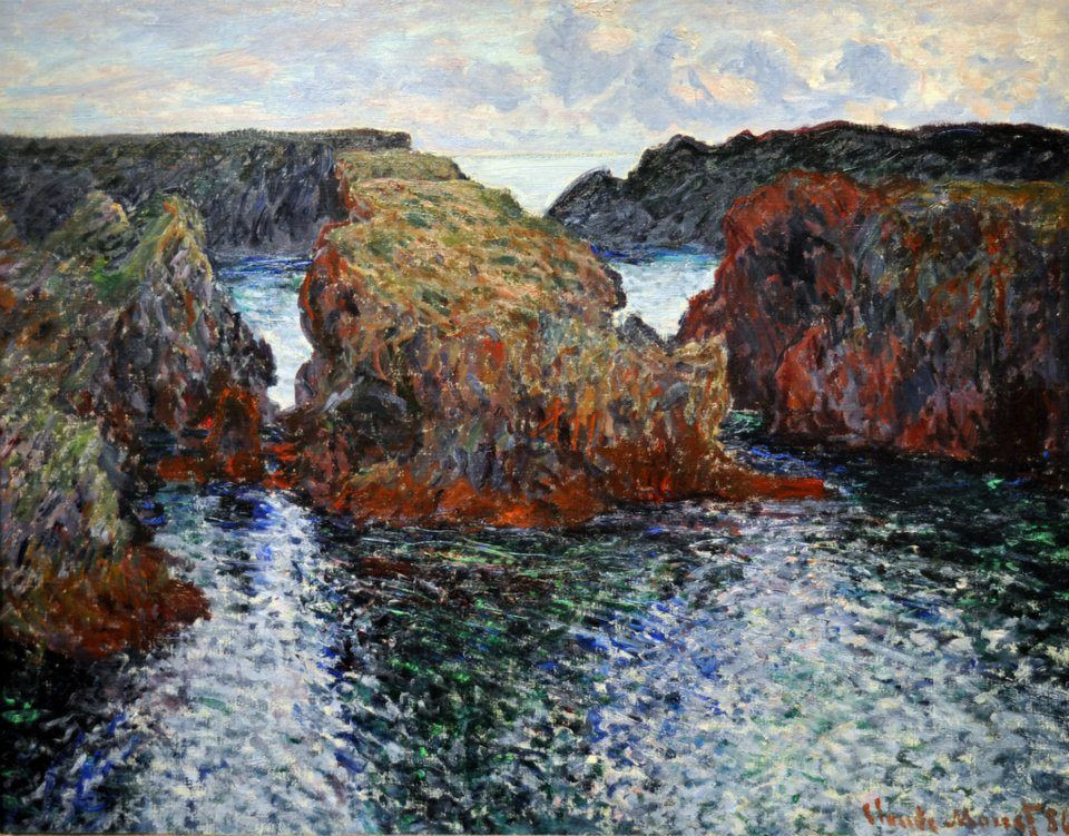 Monet Landscape Paintings
 Belle Ile rochers de Port Goulphar C Monet W 1095
