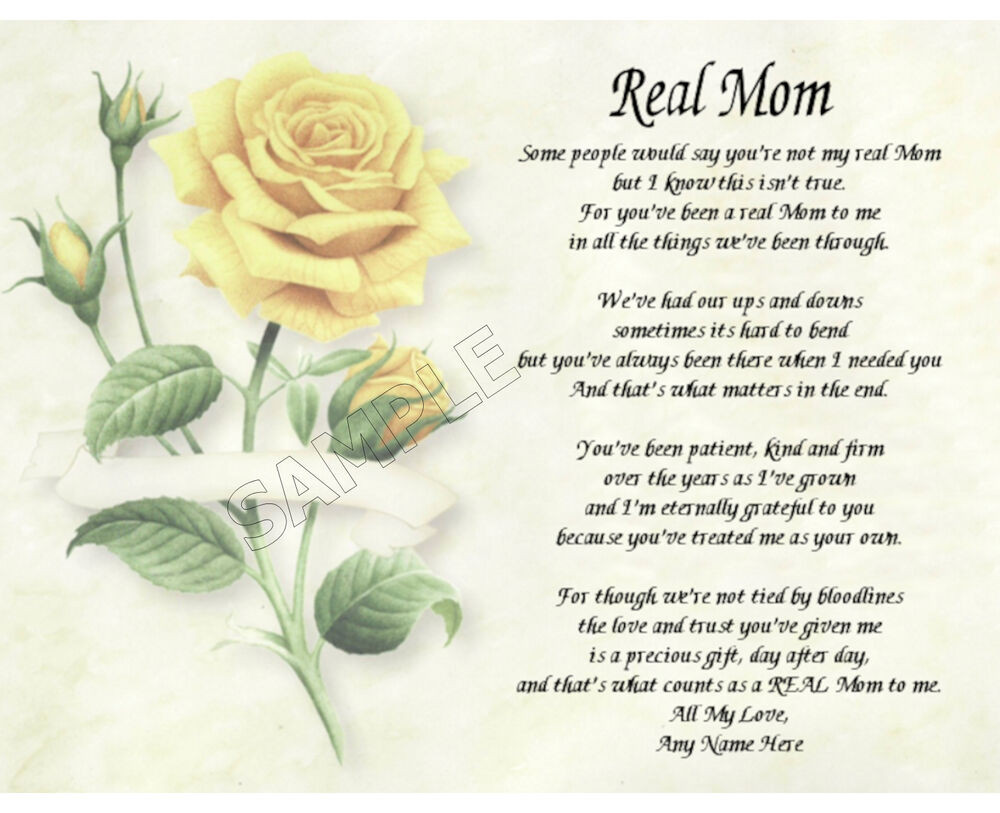 Mother's Day Church Gifts
 REAL MOM PERSONALIZED ART POEM MEMORY BIRTHDAY MOTHER S