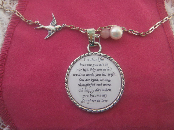 Mothers Day Gifts For Daughter In Law
 Daughter In Law Quote Wedding Engagement Birthday Pendant