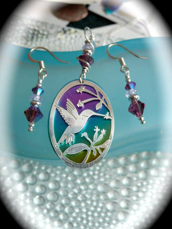 Mothers Day Jewelry Gift
 Mothers day t hummingbird jewelry set niobium jewelry
