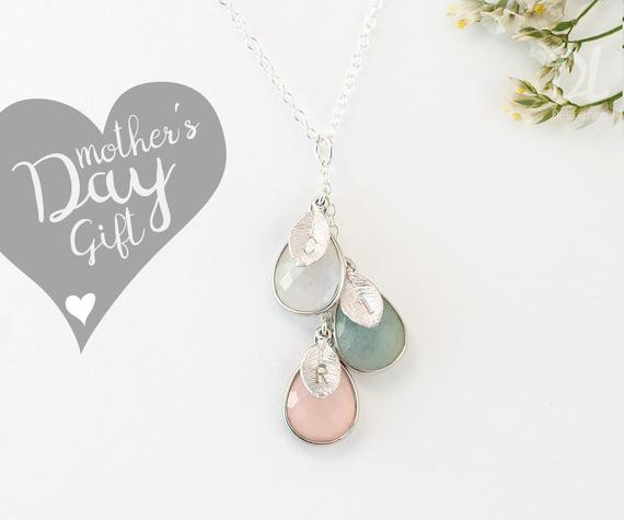 Mothers Day Jewelry Gift
 Custom Birthstone Necklace For Mom Mothers Day Gift by