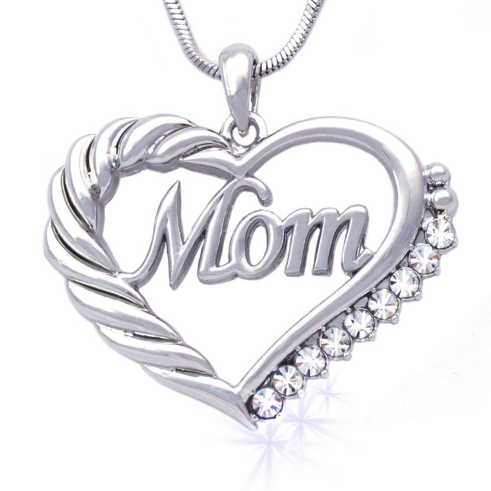 Mothers Day Jewelry Gift
 Heart MOM Necklace Mothers Day Birthday Gift for Wife MOM
