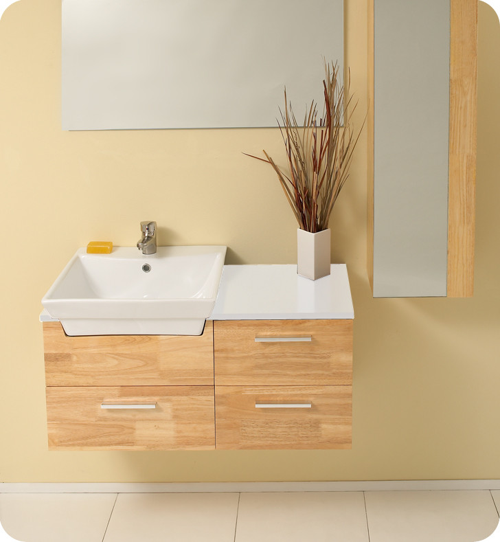 Natural Wood Bathroom Vanities
 Fresca Caro Natural Wood Modern Bathroom Vanity w