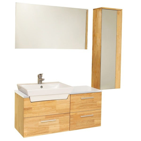 Natural Wood Bathroom Vanities
 Shop Fresca Caro Natural Wood Modern Bathroom Vanity with