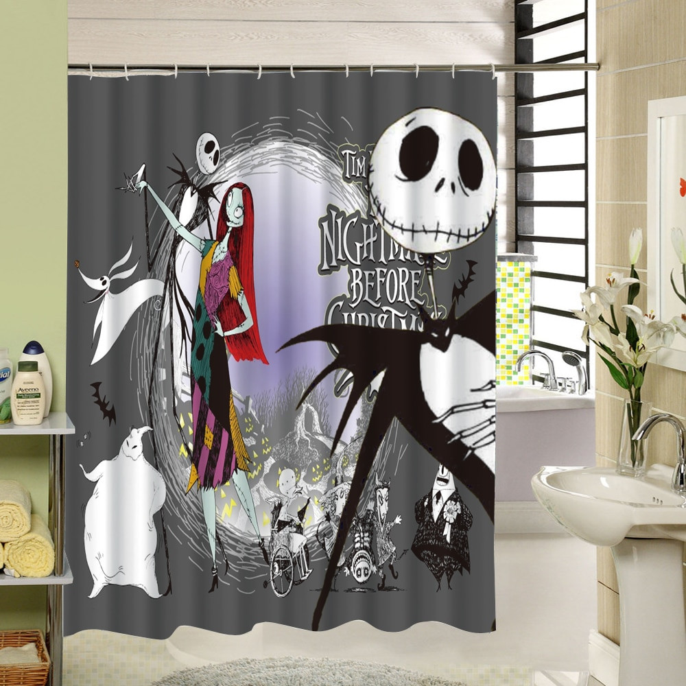 Nightmare Before Christmas Bathroom
 Waterproof 3D Halloween Shower Curtain Nightmare Before