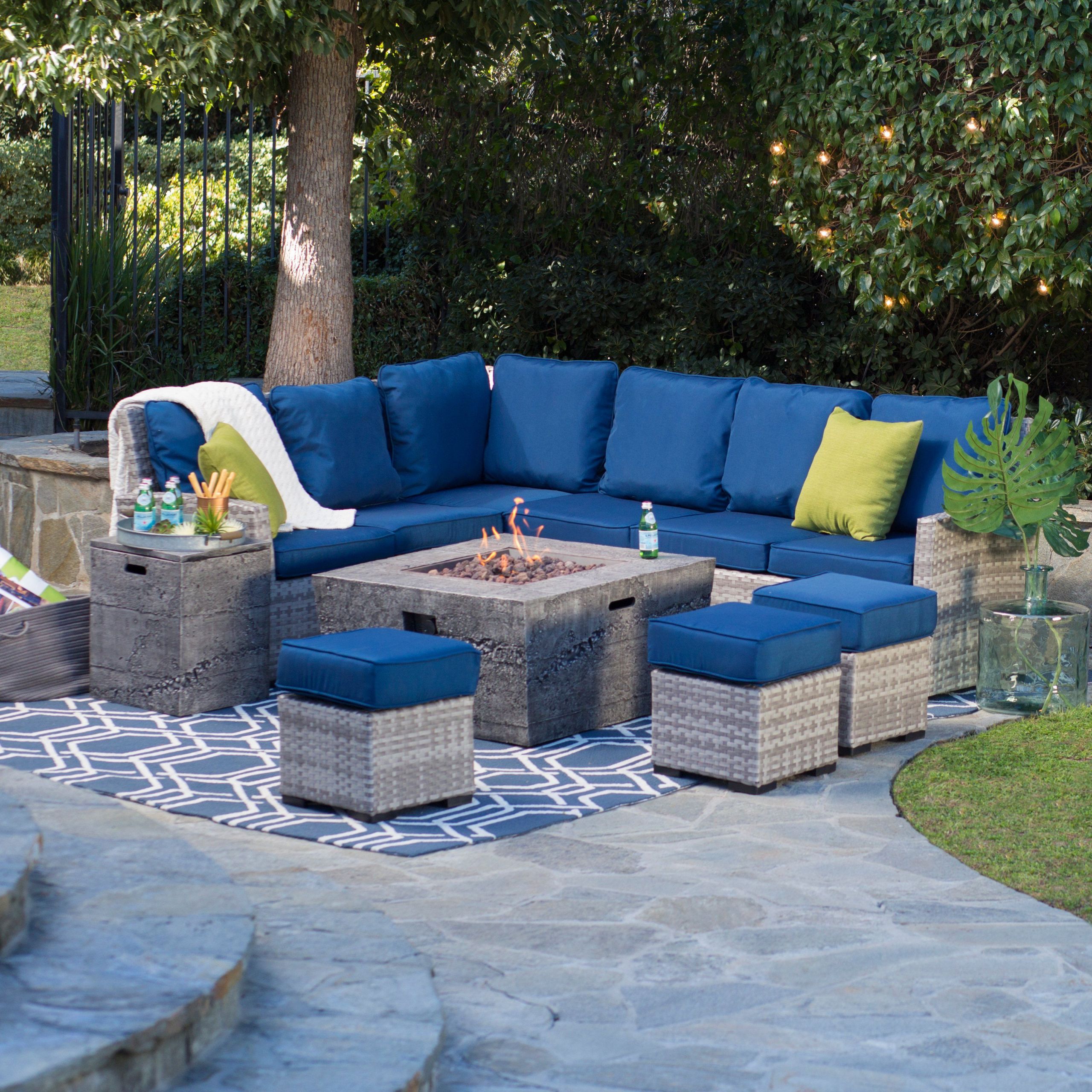 Outdoor Furniture With Fire Pits
 Belham Living Brookville All Weather Wicker Fire Pit Chat