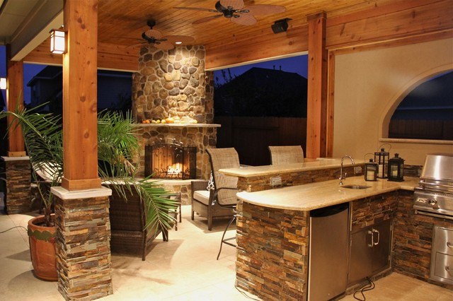 Outdoor Kitchen And Fireplace Ideas
 Outdoor Kitchens and Fireplaces Contemporary Patio
