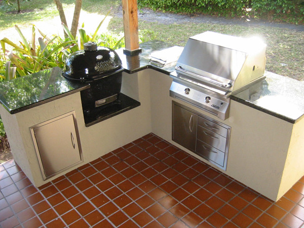 Outdoor Kitchen Charcoal Grill
 Gas and Charcoal in Custom Outdoor Kitchen Island