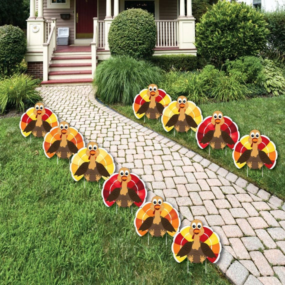 Outdoor Thanksgiving Decorations
 Thanksgiving Turkey Shaped Lawn Decorations Outdoor