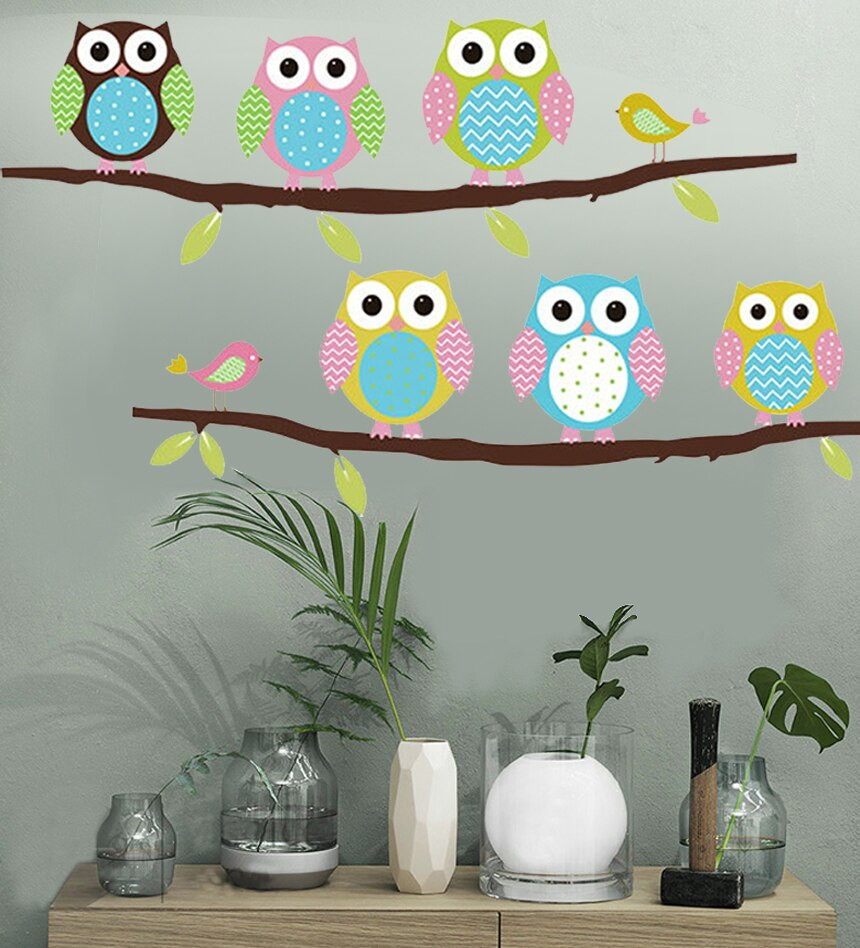 Owl Living Room Decor
 wall sticker tree animals bedroom Owl Butterfly Wall