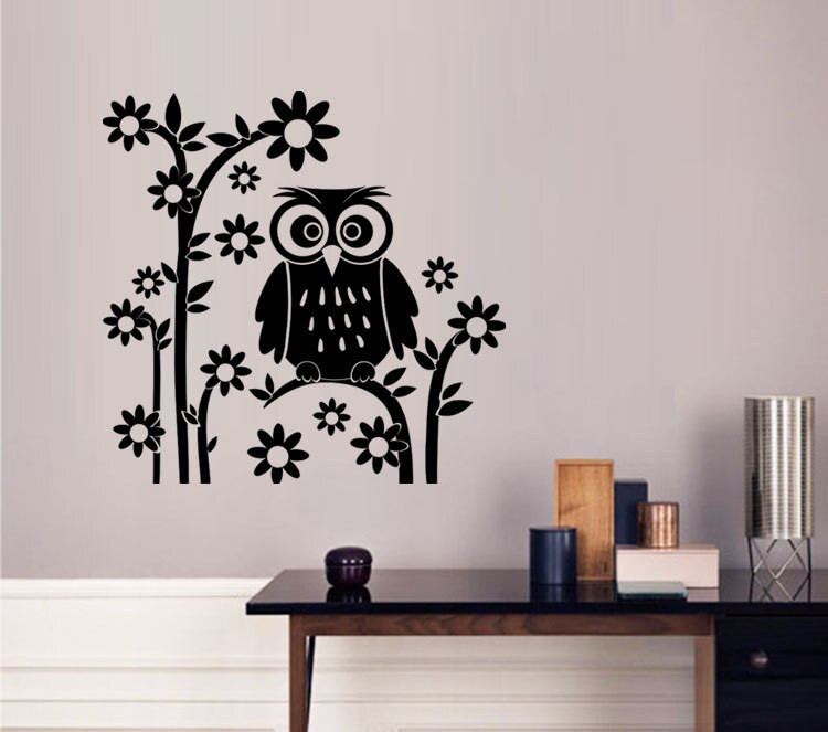 Owl Living Room Decor
 wall sticker tree animals bedroom Owl Tree Branches Wall
