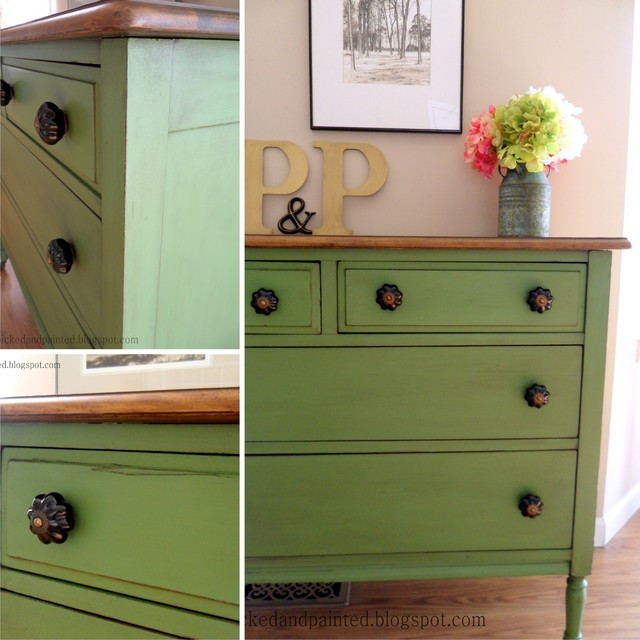 Painted Bedroom Furniture
 Green Farmhouse Dresser Traditional Bedroom st louis