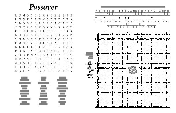 Passover Activities
 FREE DOWNLOAD Passover Activity Sheets – Digging with Darren