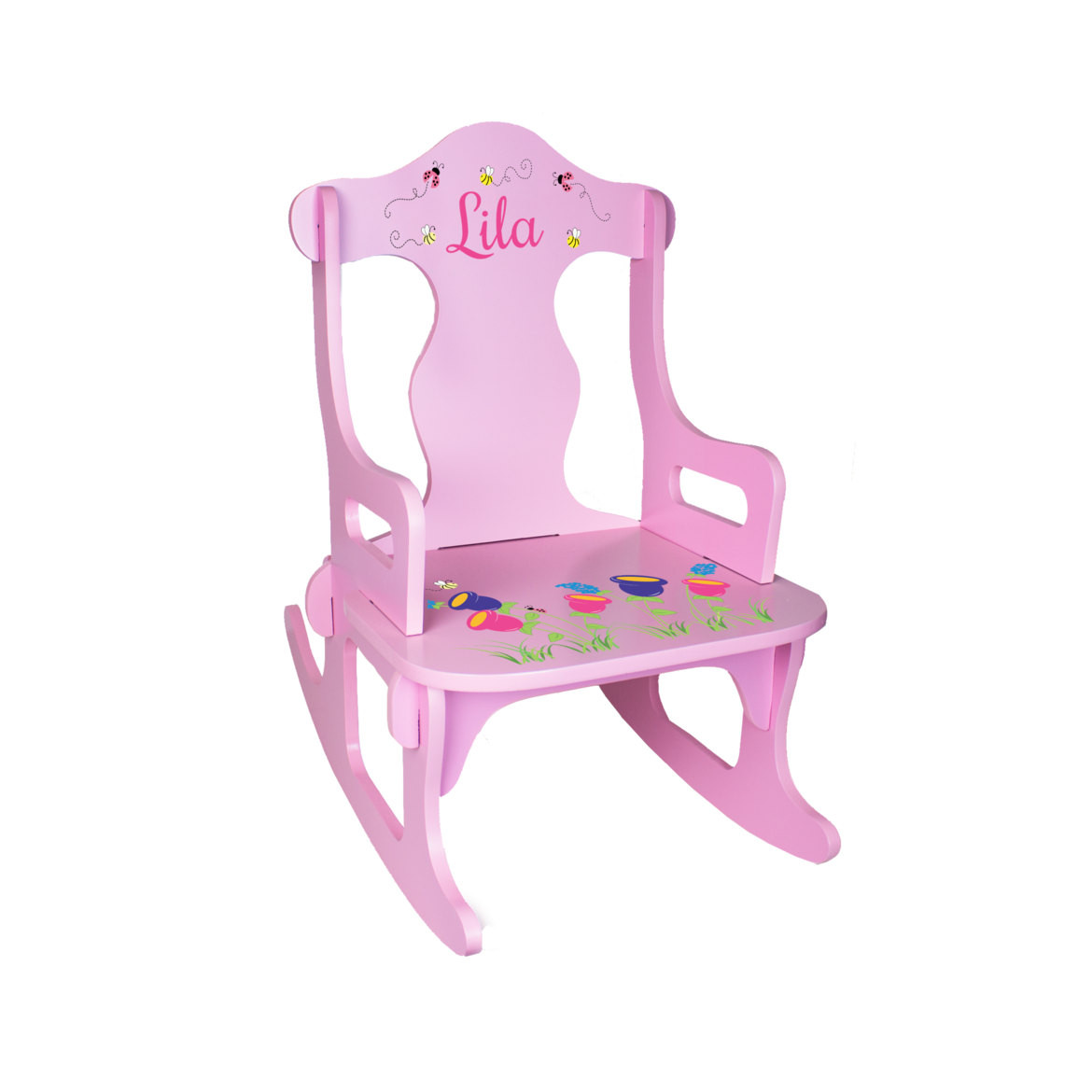 Personalized Kids Rocking Chair
 Personalized Kids Rocking Chair Custom Pink by WizkickGifts