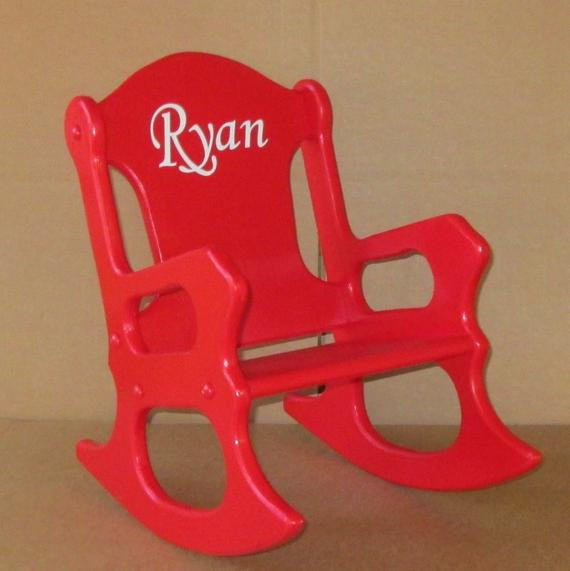Personalized Kids Rocking Chair
 Wooden Kids Rocking Chair personalized Red by weaverwood