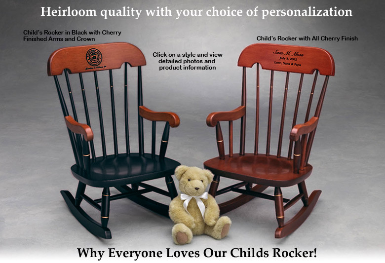 Personalized Kids Rocking Chair
 Child s Rocker Childrens Rocking Chair Heirloom Quality