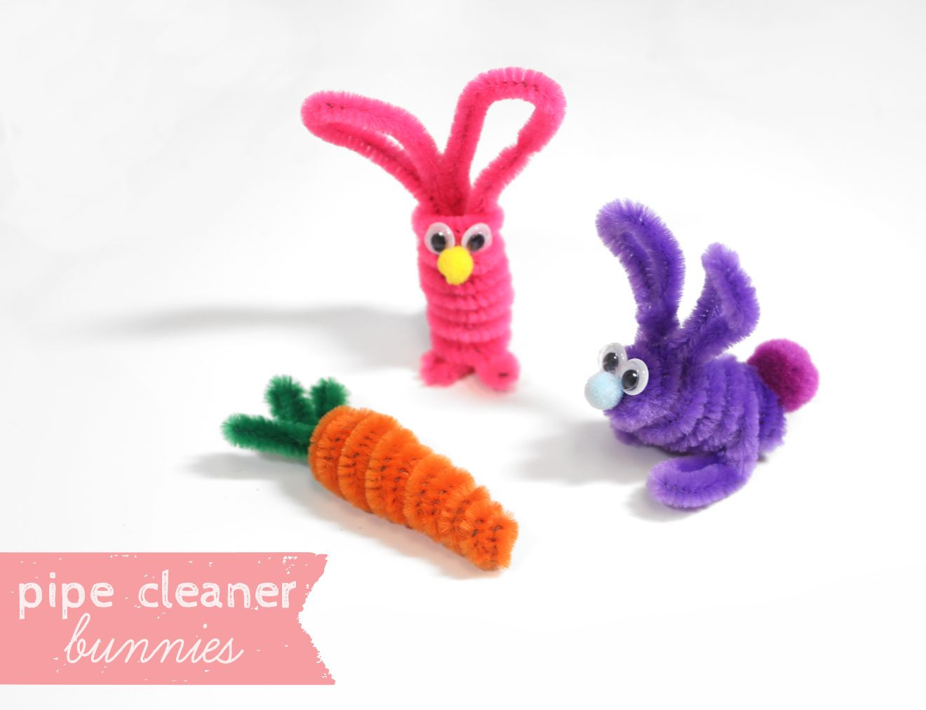 Pipe Cleaner Easter Crafts
 How to Make Pipe Cleaner Bunnies Lines Across