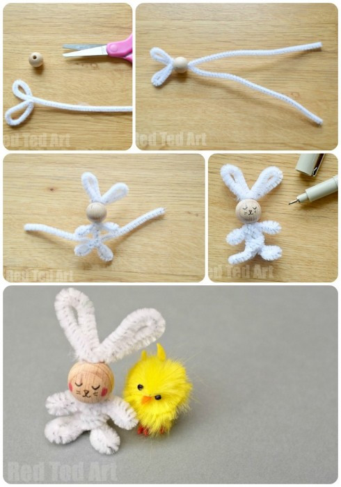 Pipe Cleaner Easter Crafts
 Quick Pipecleaner Bunny Crafts for Easter Red Ted Art s Blog