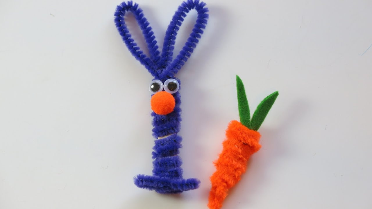 Pipe Cleaner Easter Crafts
 DIY Learn How to Make Pipe Cleaner Bunny and Carrot